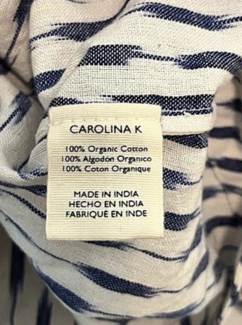 Carolina K Embroidered Striped Organic Cotton Boho Blouse Top Size S - Picture 11 of 12